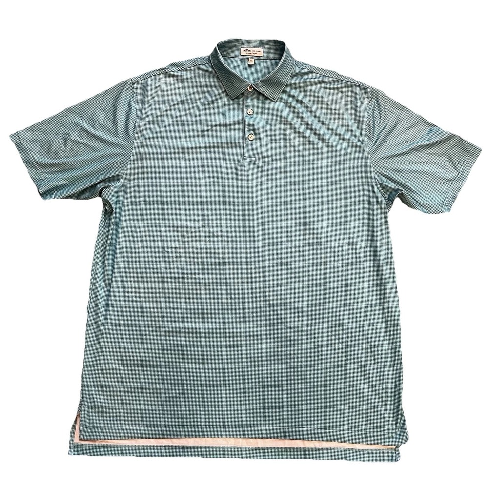 Peter‎ Millar Summer Comfort Golf Polo Mens XL Aqua Blue Oakwood Outdoor Sports
